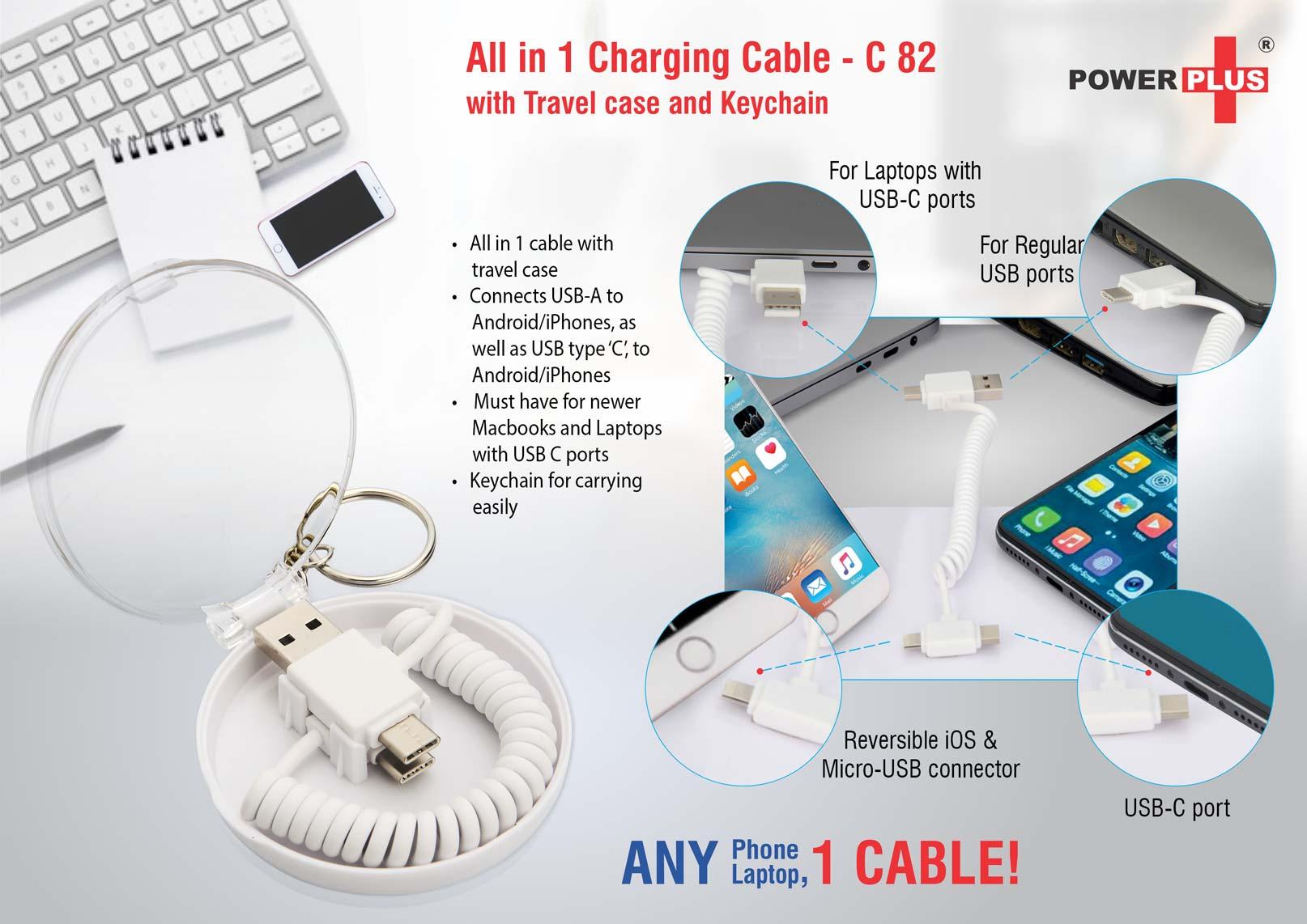 Magnetic 3 in 1 charging cable with Keychain - Power Plus store