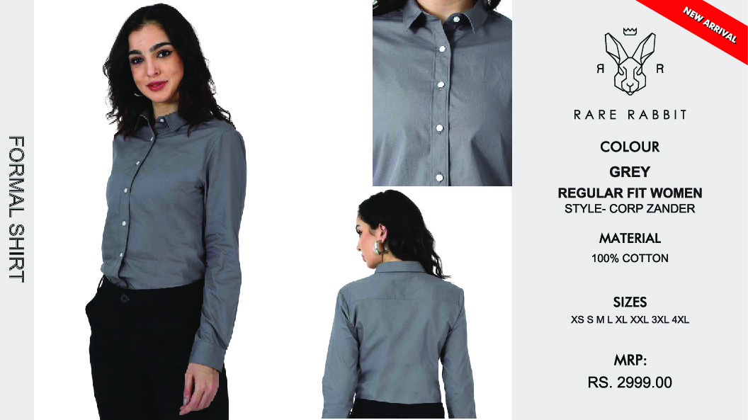 Rare Rabbit Womens Shirt Grey