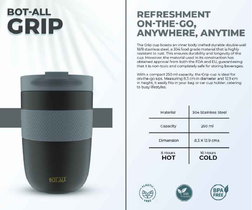 Bot-All Grip 250ml Hot & Cold Mug