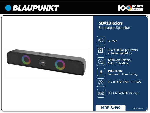 Blaupunkt SBA10 Kolors Standalone Soundbar