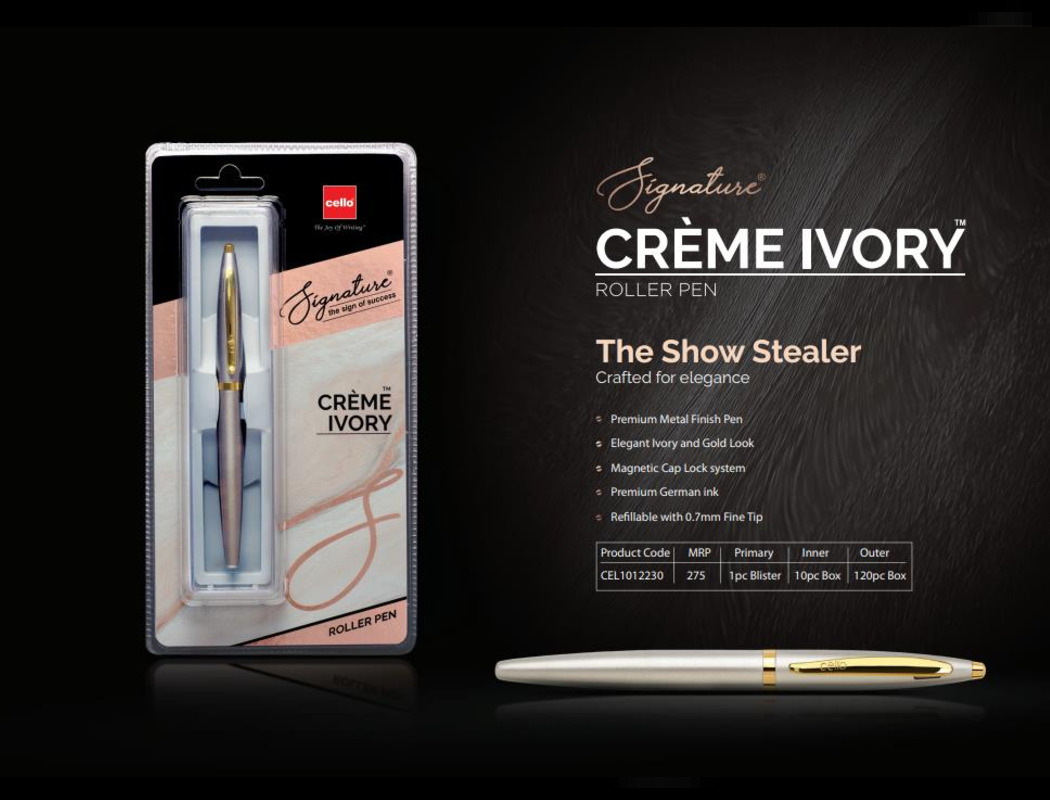 Cello Creme Ivory Roller Pen