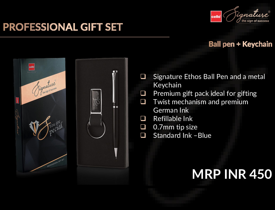 Cello Professional Giftset Ethos Ball Pen &Keychain