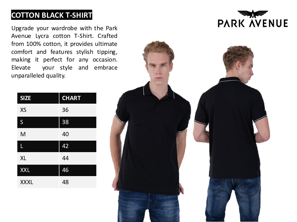 Park Avenue T-shirts - Lycra Cotton Black