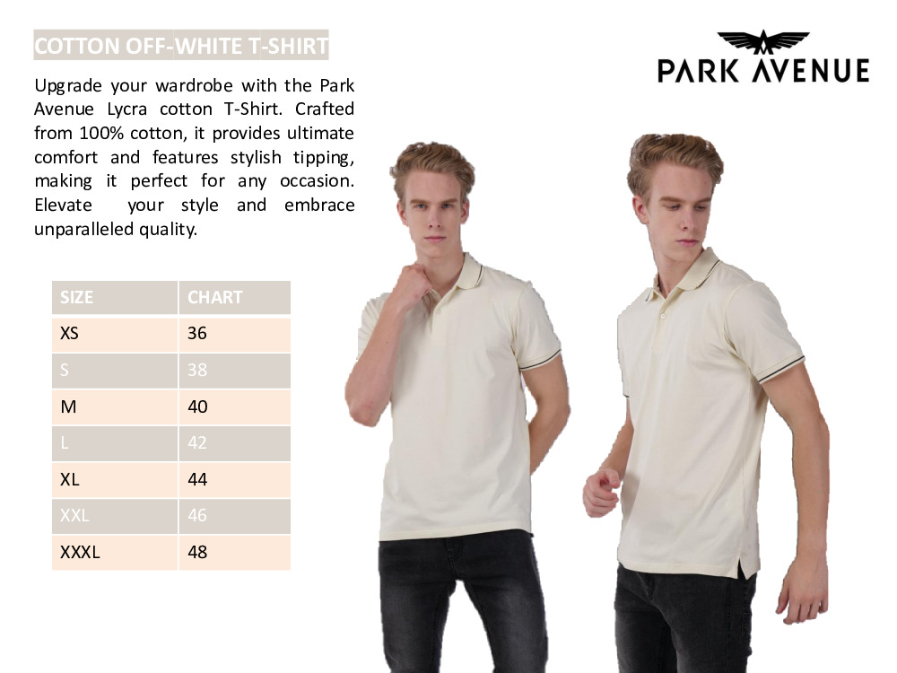 Park Avenue T-shirts - Lycra Cotton Off White