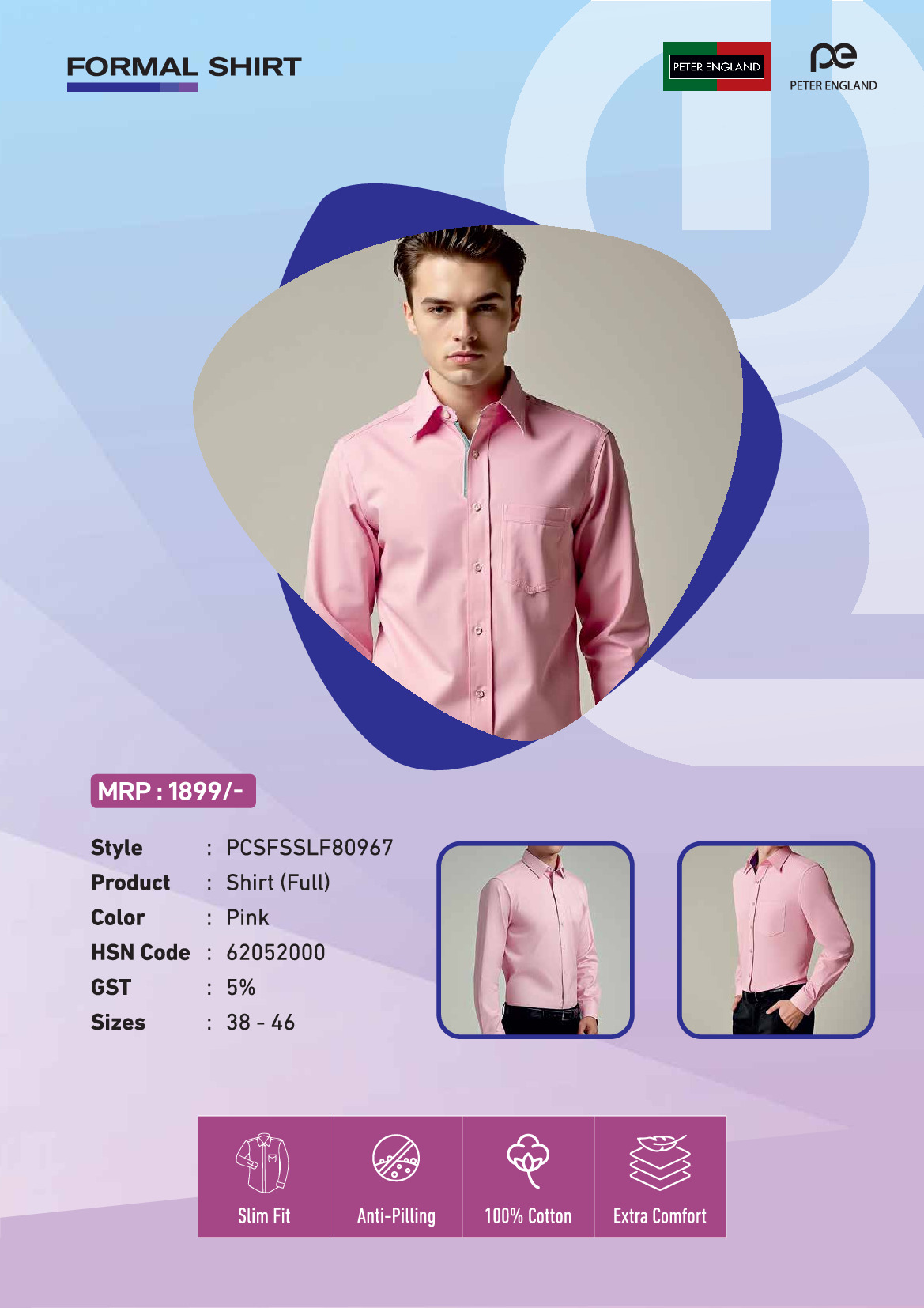 Peter England Shirts – 100% Cotton