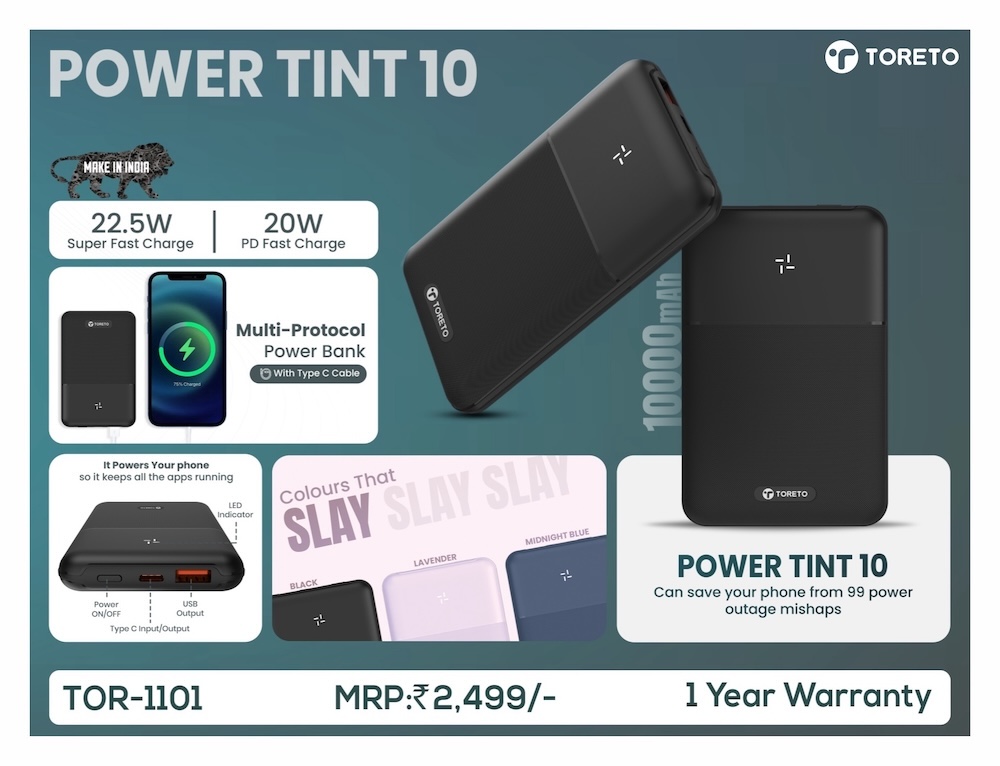 Toreto Power Tint 10 10000 mah Powerbank
