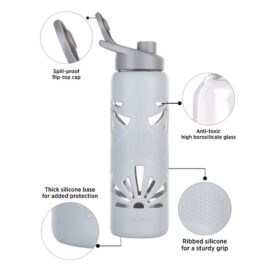 Glasafe Clear Grip 750ml Glass Bottle - Soothing Slate