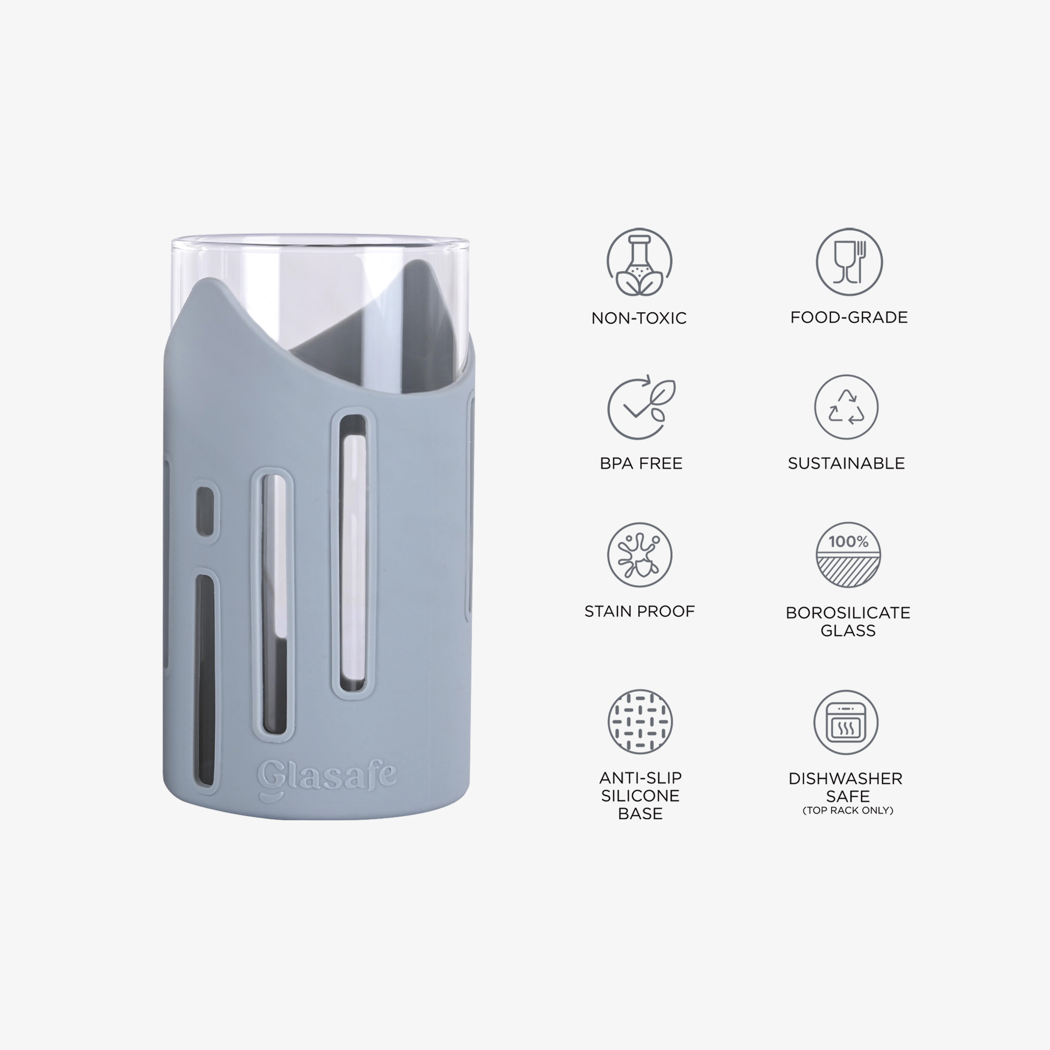 Glasafe Grip N Sip 350ml Glass Set of 2