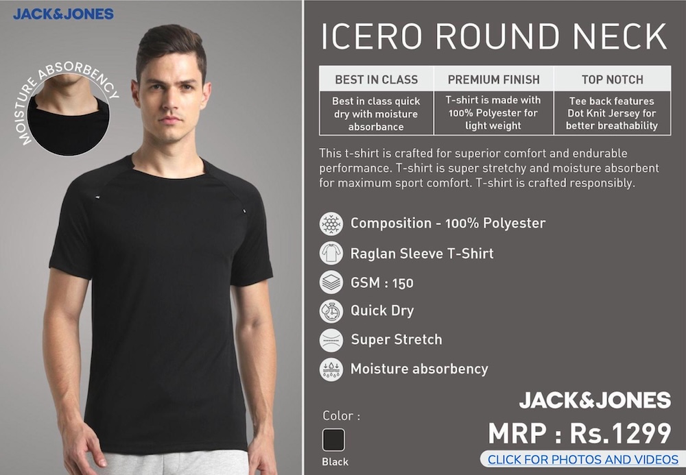 Jack & Jones Icero Round Neck Tee - Black