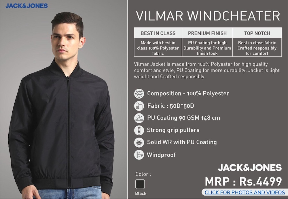 Jack & Jones Vilmar Wind Cheater Jacket - Black