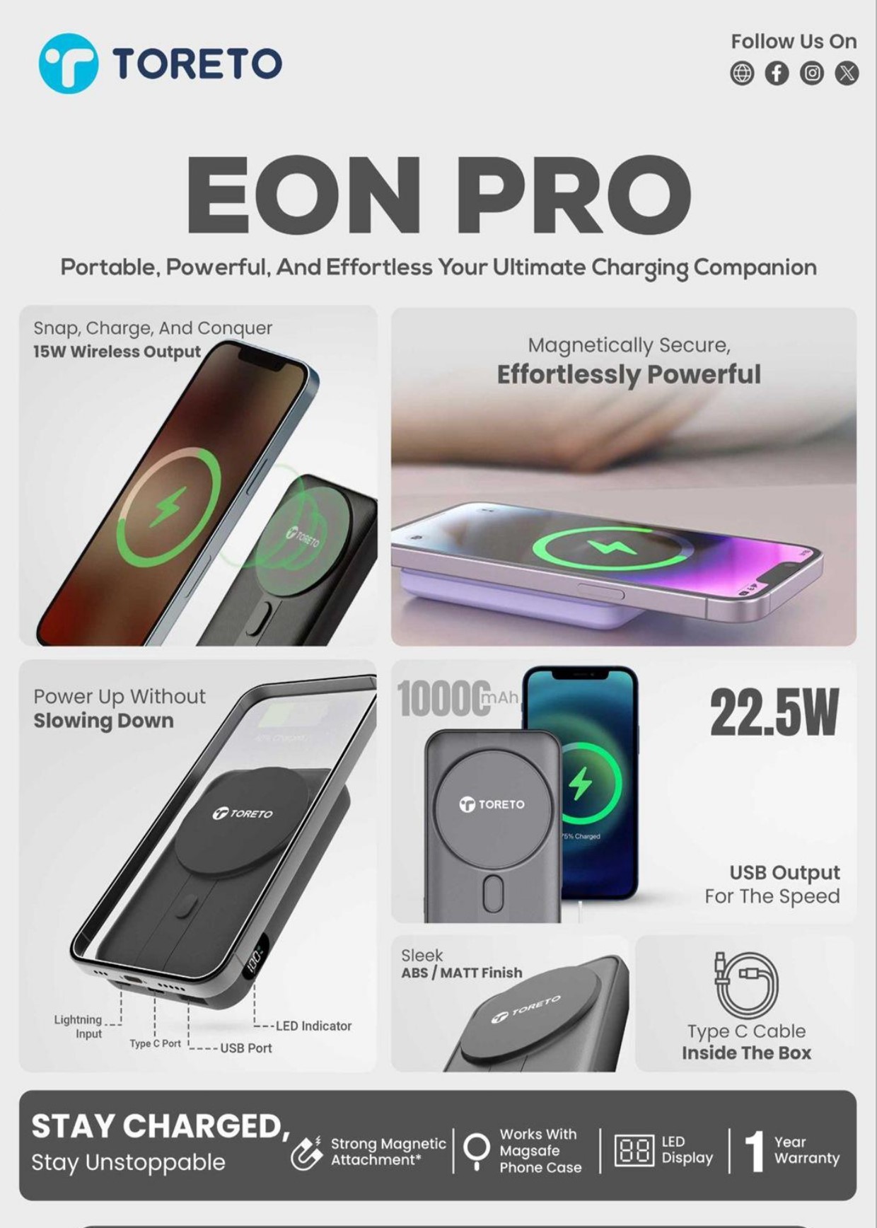 Toreto Eonpro Wireless Powerbank