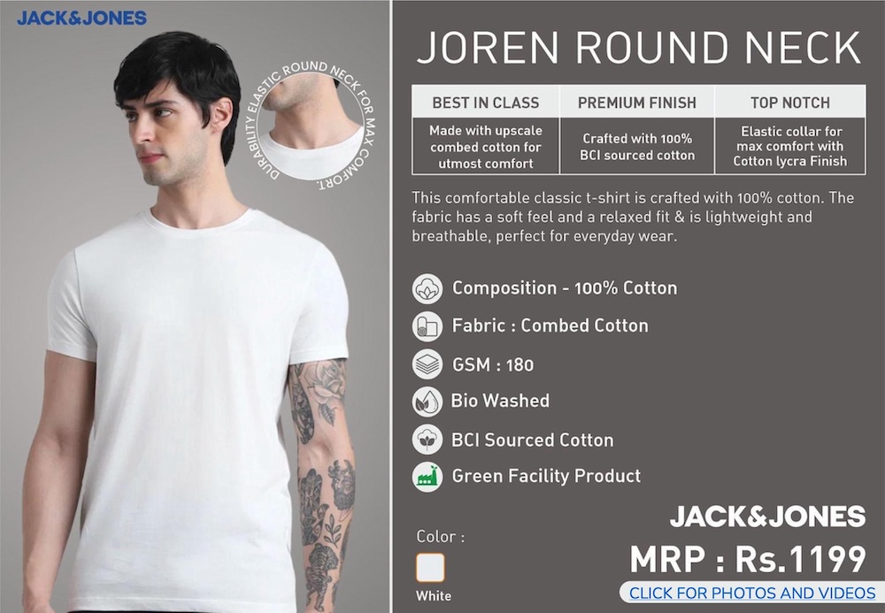 Jack & Jones - Joren Crew Neck White
