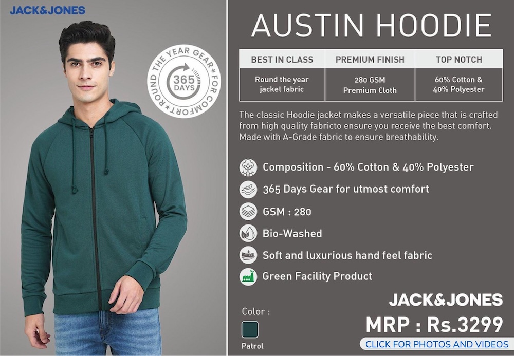 Jack & Jones Austin Hoodie Jacket - Patrol