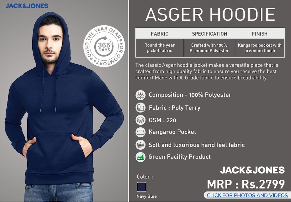 Jack&Jones - Asger hoodie - Navy Blue