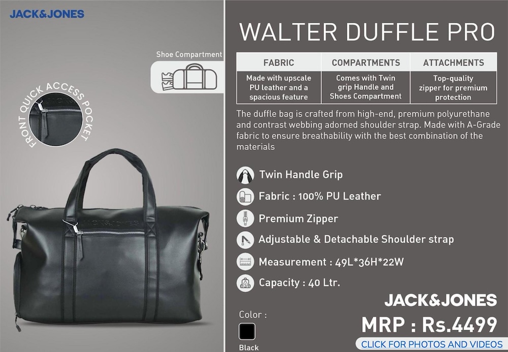 Jack & Jones Walter Duffle Pro - Black