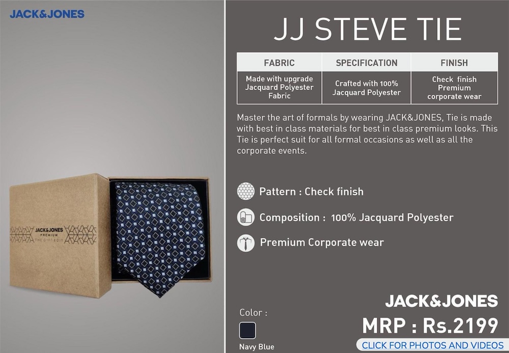 Jack & Jones Steve Tie - Navy Blue