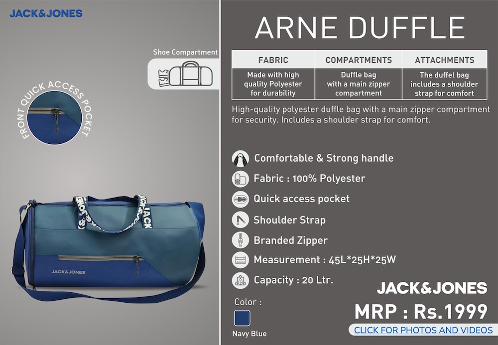 Jack & Jones Arne Duffle Bag - Blue