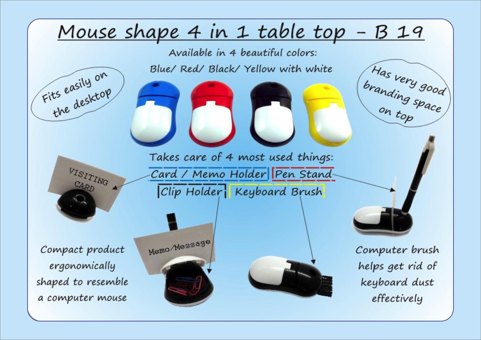 Mouse shape 4 in 1 table top