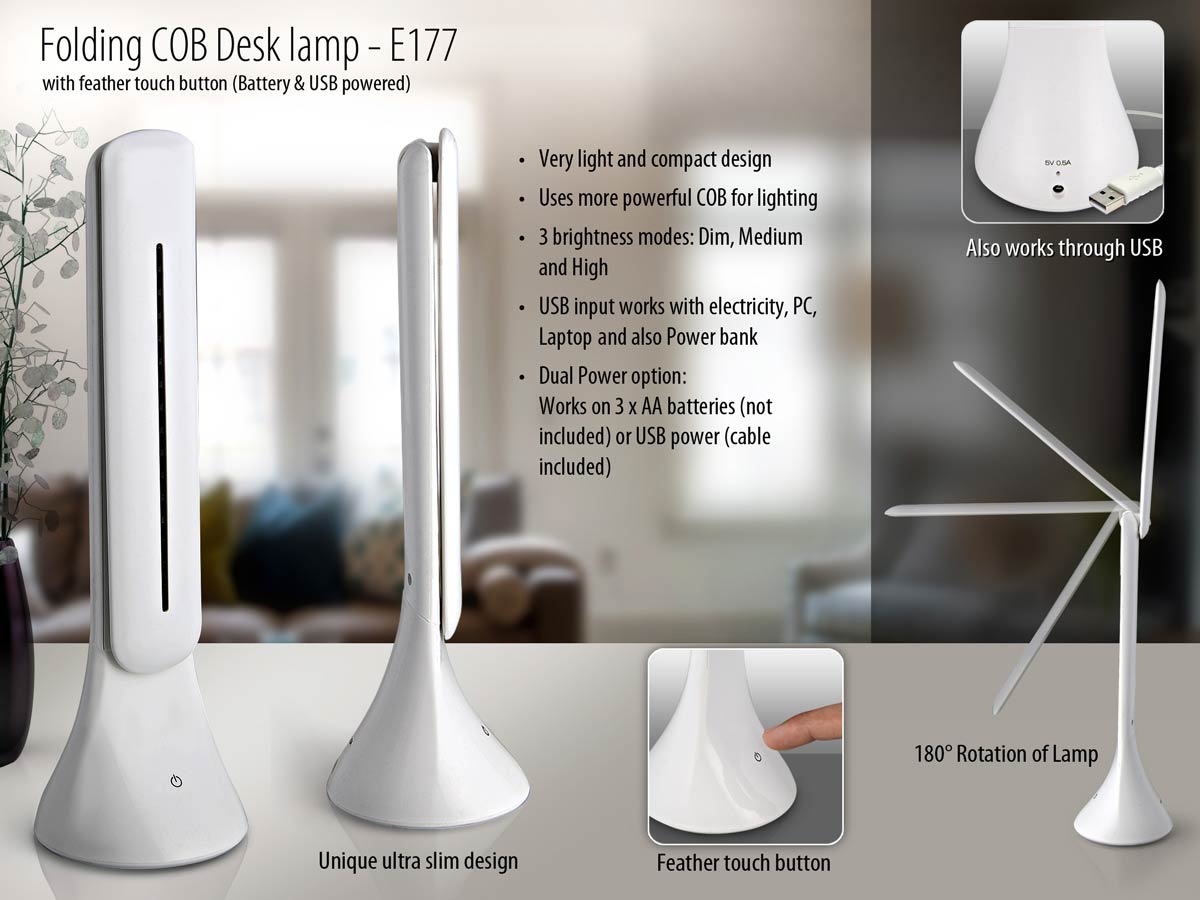 Folding COB Desk lamp with feather touch button