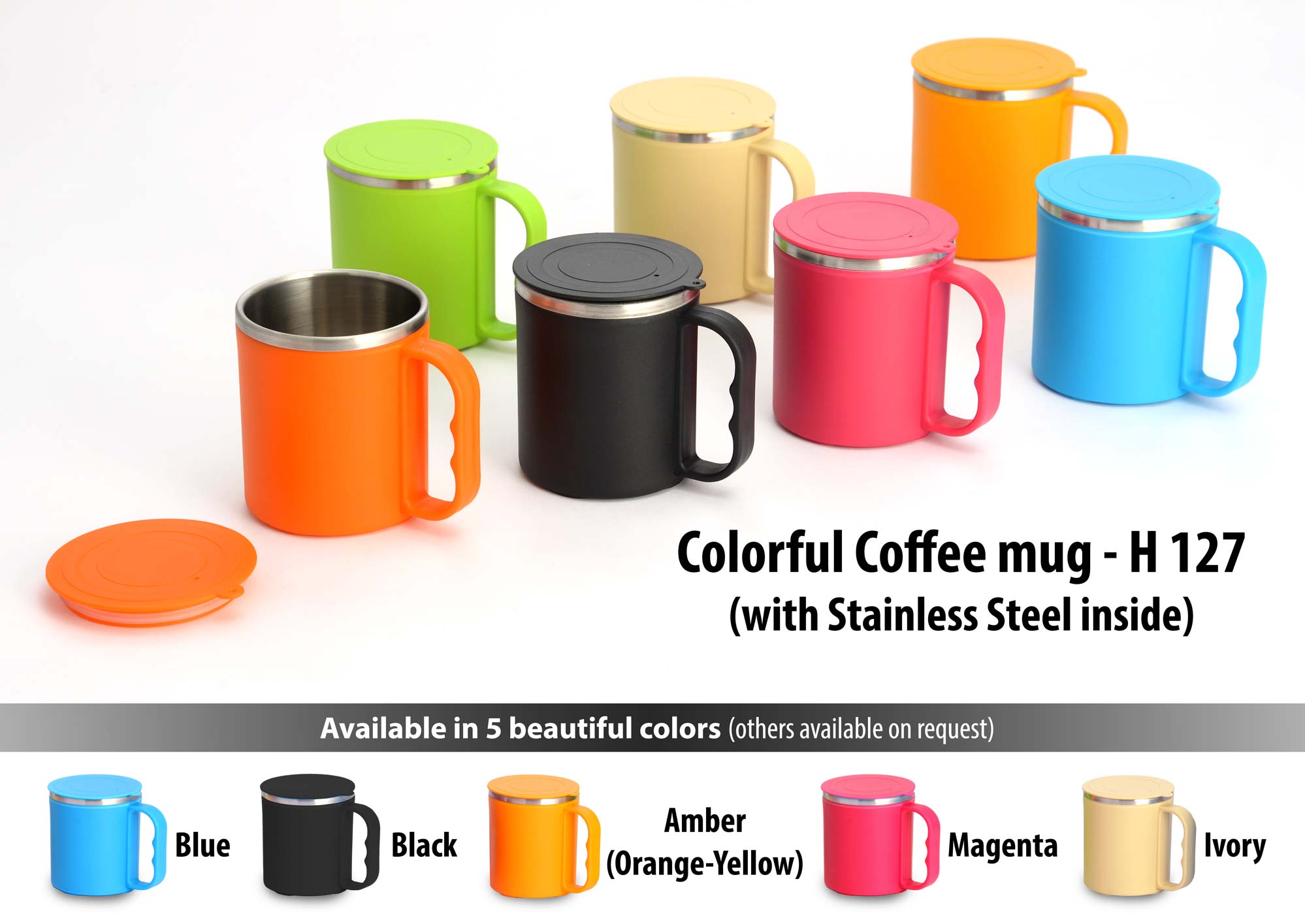 Colorful Steel coffee mug (With Box)