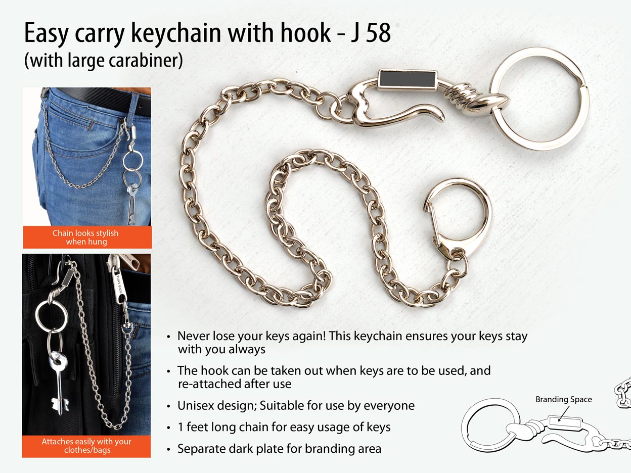 Easy carry keychain with hook