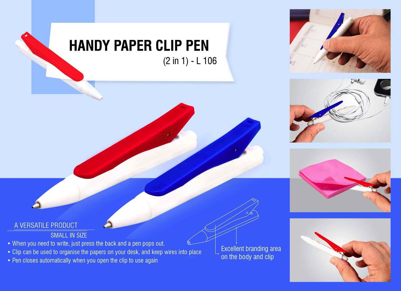Handy Paper clip pen (2 in 1)