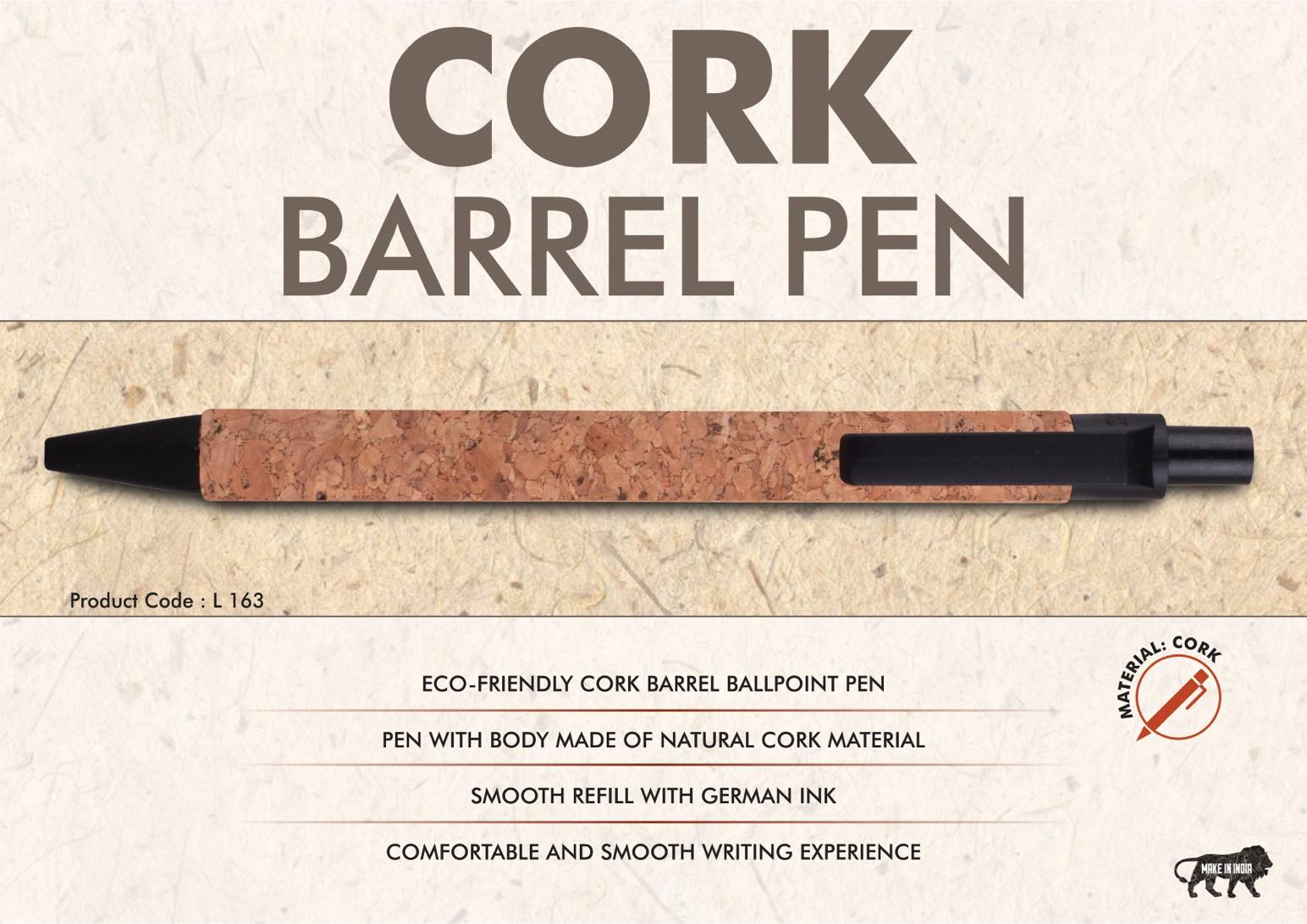 Cork barrel pen