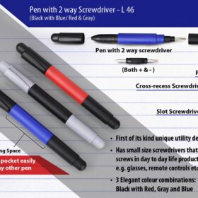 Pen with 2 way screwdriver