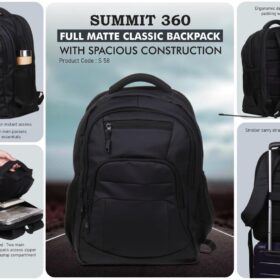 Summit 360- Full matte Classic backpack with spacious construction