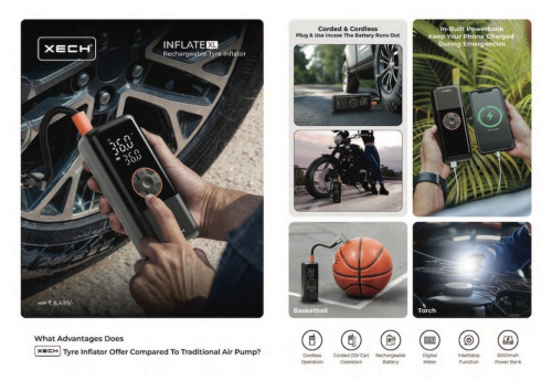 Xech Inflate XL Rechargeable Tyre Inflator