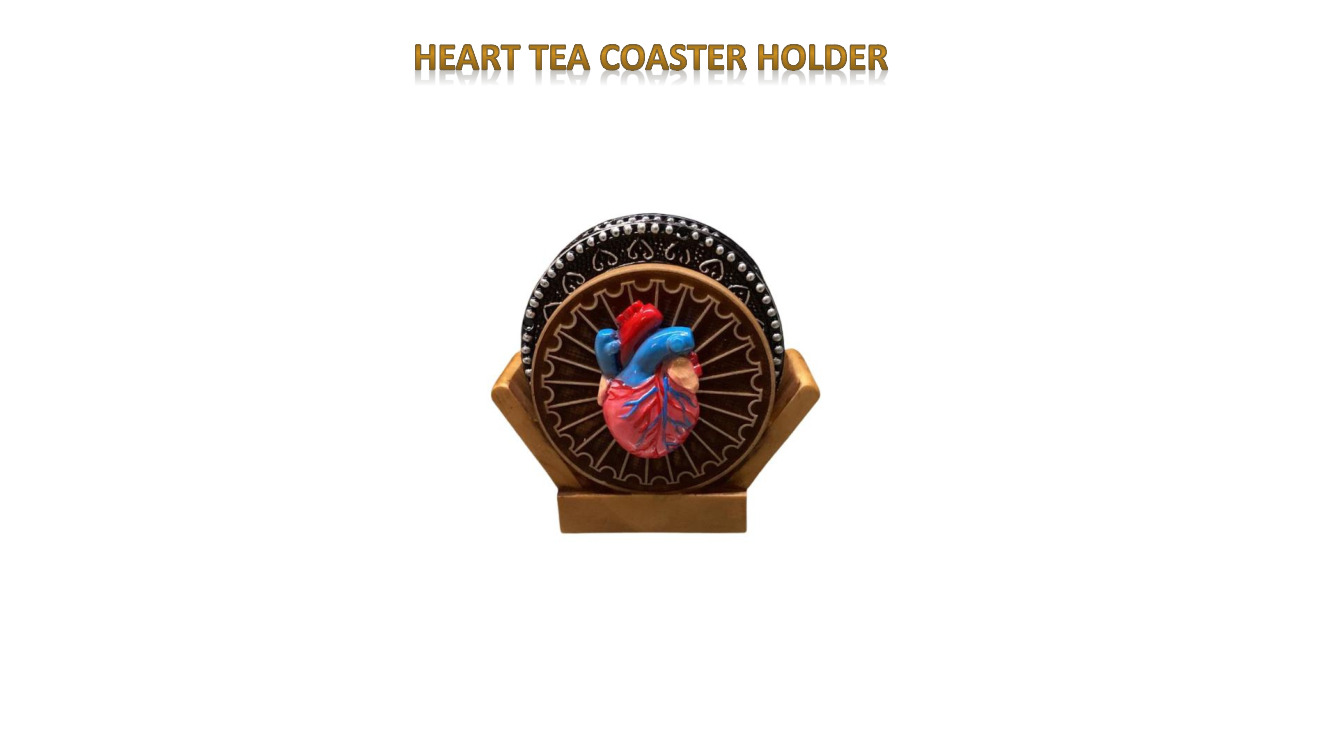 Fiber Heart Tea Coaster with Holder