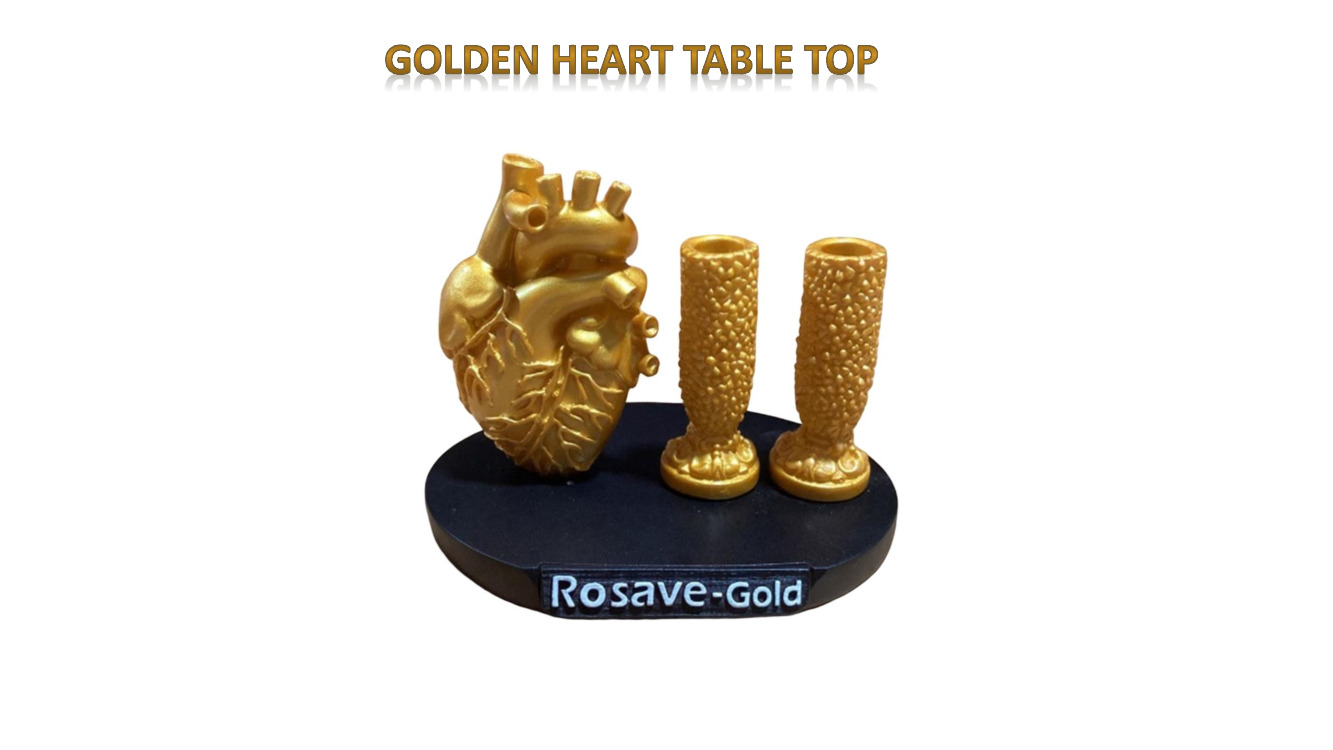 Fiber Gold Heart Pen Stand