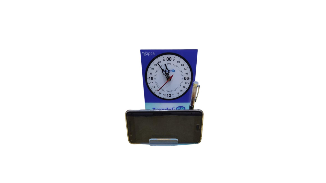 Acrylic 24 hours clock with mobile stand and pen holder