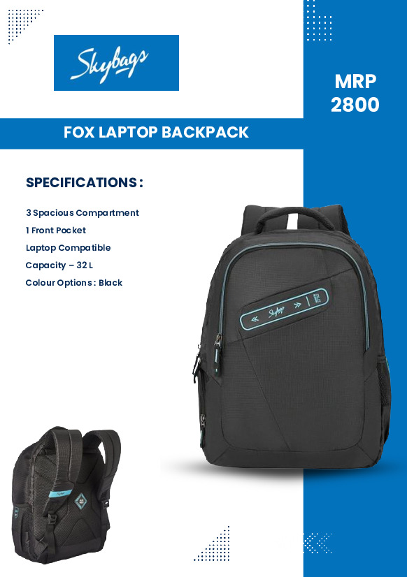 Skybags Fox Laptop Backpack