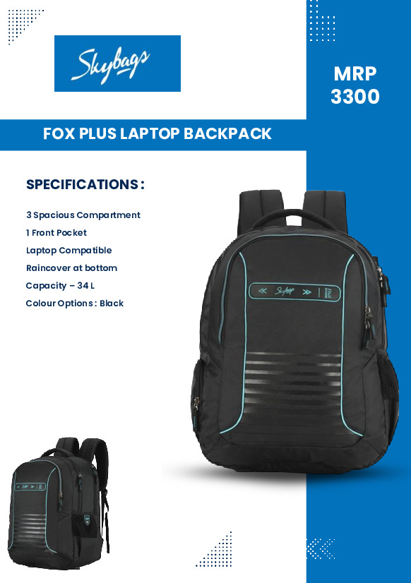 Skybags Fox Plus Laptop Backpack