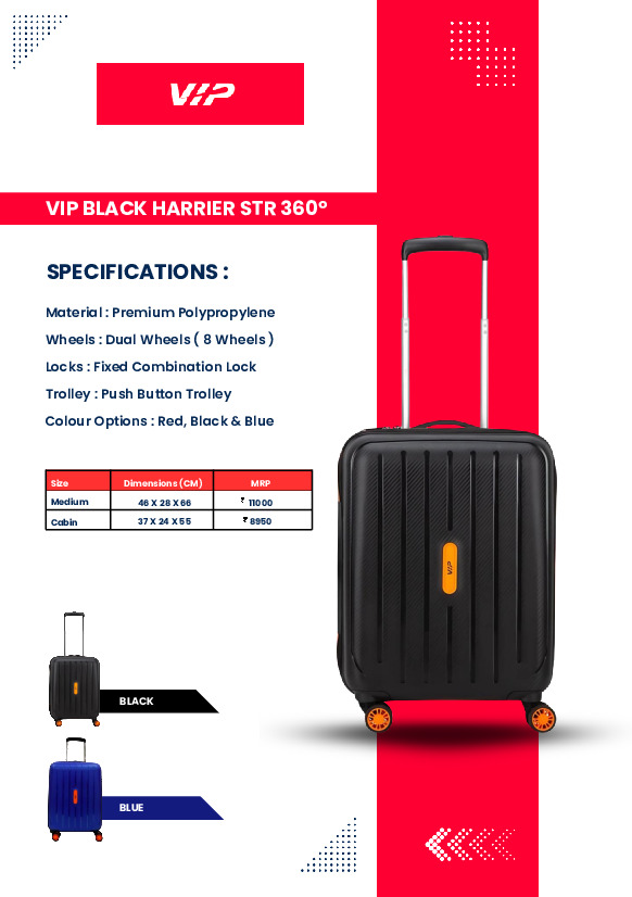 VIP BLACK HARRIER STR 360 - 55 cms Trolley