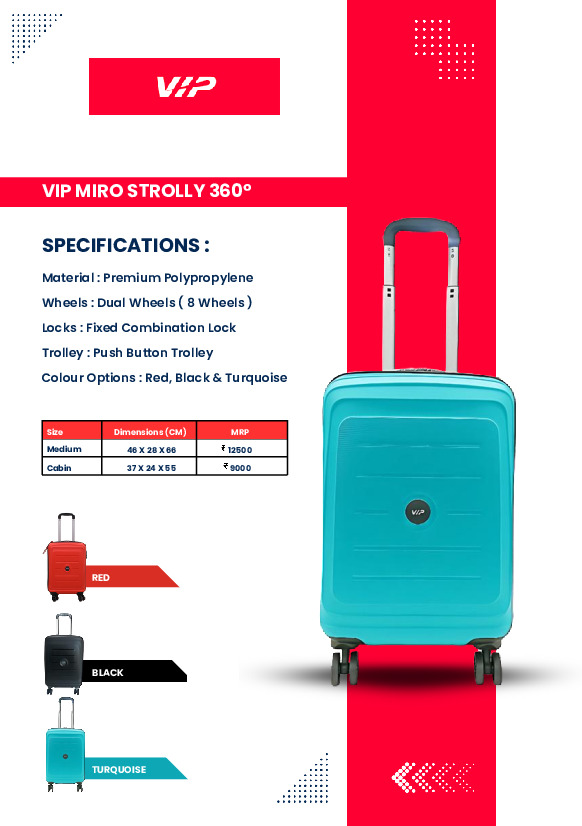 VIP MIRO STROLLY 360 - 55 cms Trolley