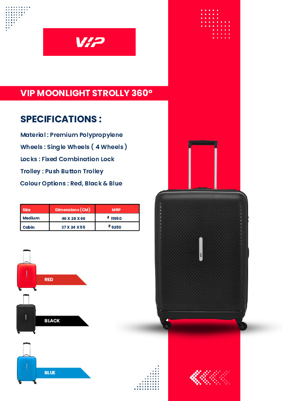 VIP MOONLIGHT STROLLY 360 - 55cm Trolley