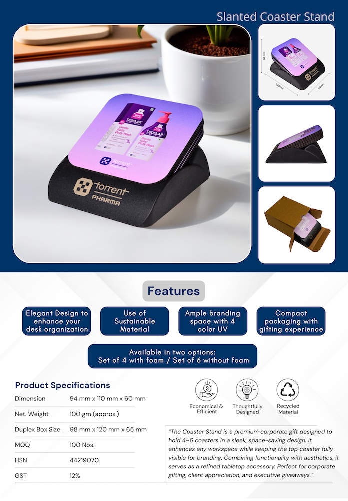 Slanted Coaster Stand - MOQ 500