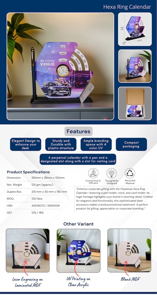 Hexa Ring Calendar - MOQ 500