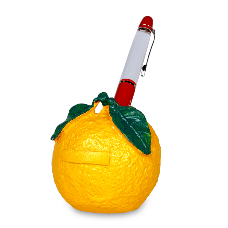 Fiber Orange Pen Stand - Fruit