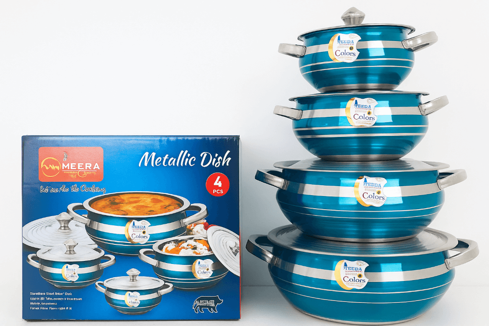 Stainless Steel Metallic Dish 4pcs set