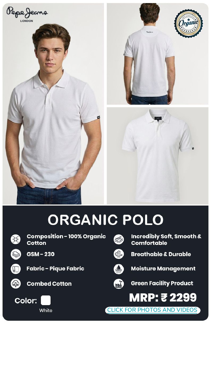 Pepe Jeans Organic Polo White