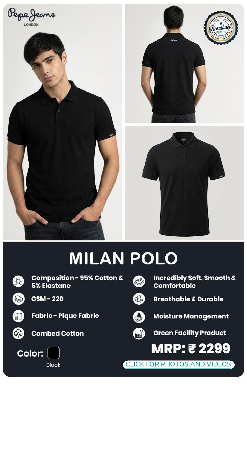 Pepe Jeans Milan Polo Black