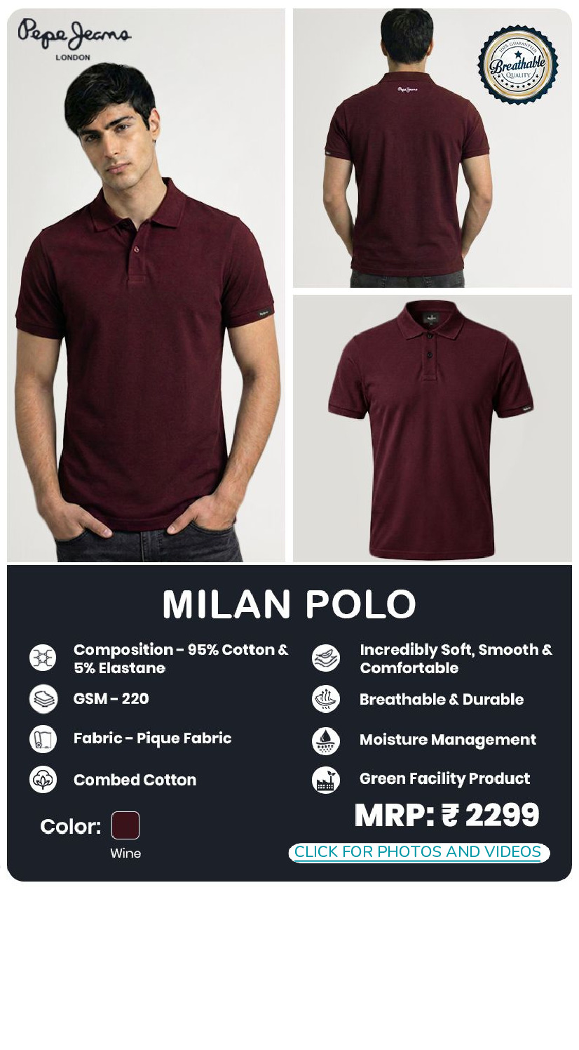 Pepe Jeans Milan Polo Wine