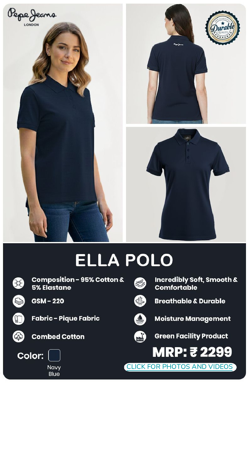 Pepe Jeans Ella Polo Navy Blue