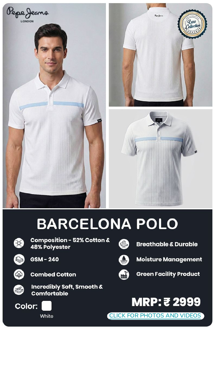 Pepe Jeans Barcelona Polo White