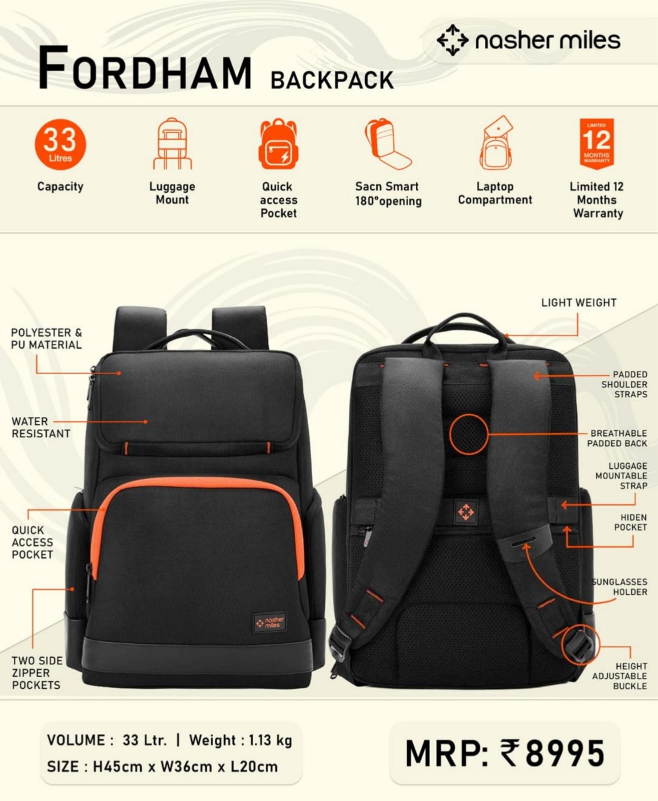 Nasher Miles Fordham BackPack