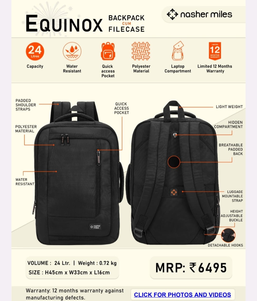 Nasher Equinox BackPack