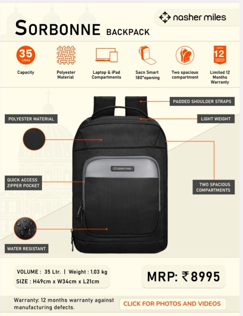 Nasher Miles Sorbonne BackPack